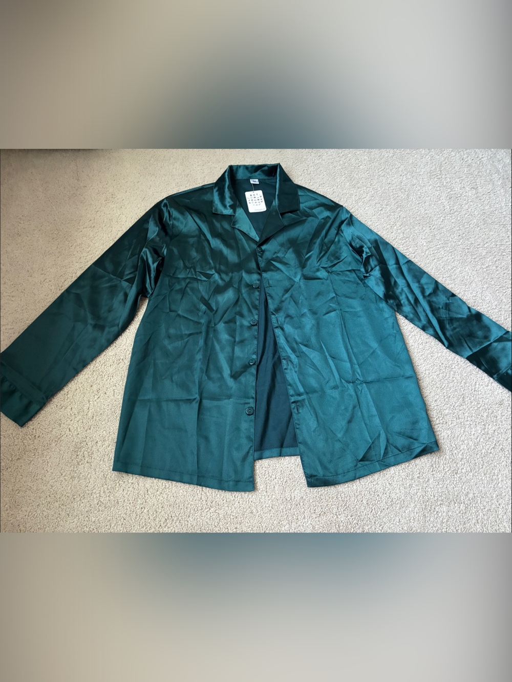 New Women’s  Emerald Green Button-Up Blouse size M